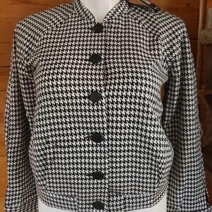 Who What Wear Houndstooth Midi Jacket Medium